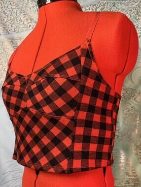 Gothing punk plaid alt bustier!